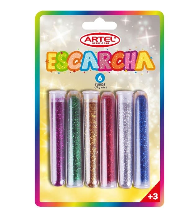 Bl. Escarcha 6 colores 3 gramos c/u3