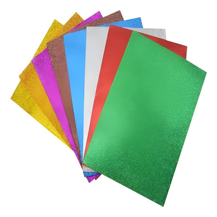 Set Goma Eva A4 Glitter Colores 10u Isi1