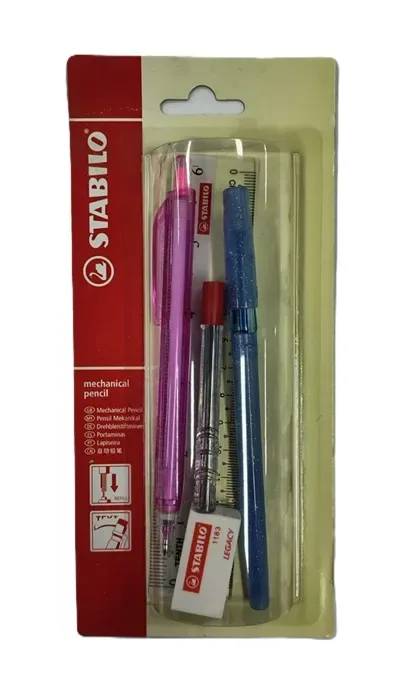 Set Portaminas + Rptos + Goma + Boligrafo Stabilo1
