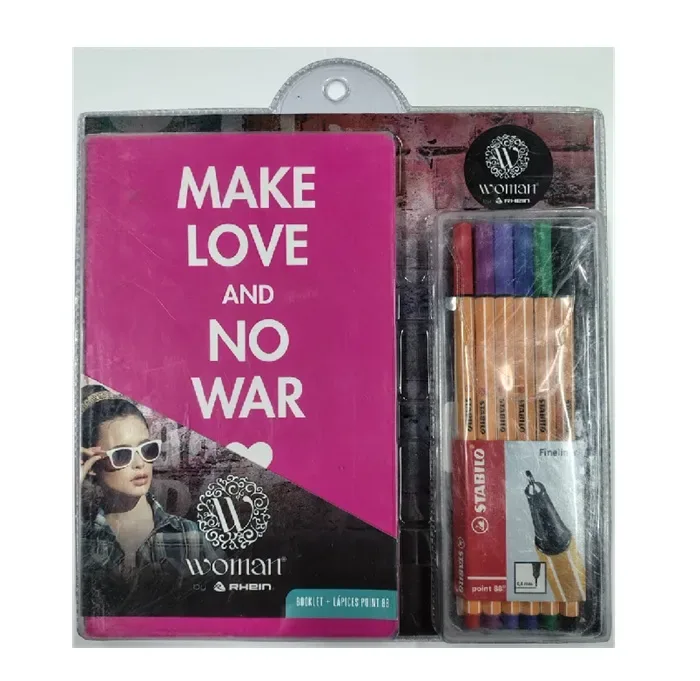Set Libreta Mujer + Lapices Point 88 Stabilo 0,4mm Rhein1
