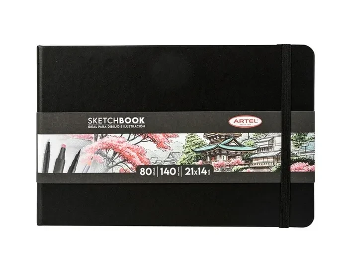 Skechtbook Negro 80h 140g 21x14cms Artel1