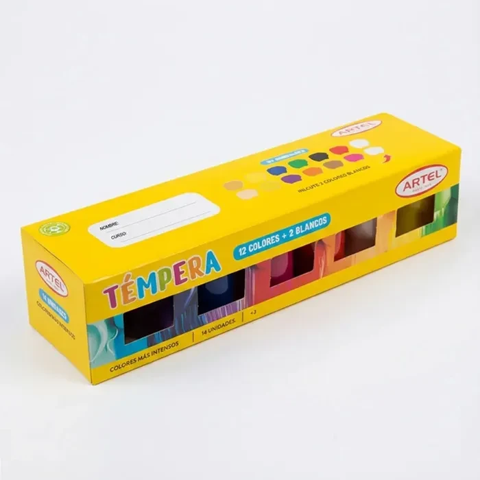 Estuche Temperas 12+2 (doble blanco) Artel1