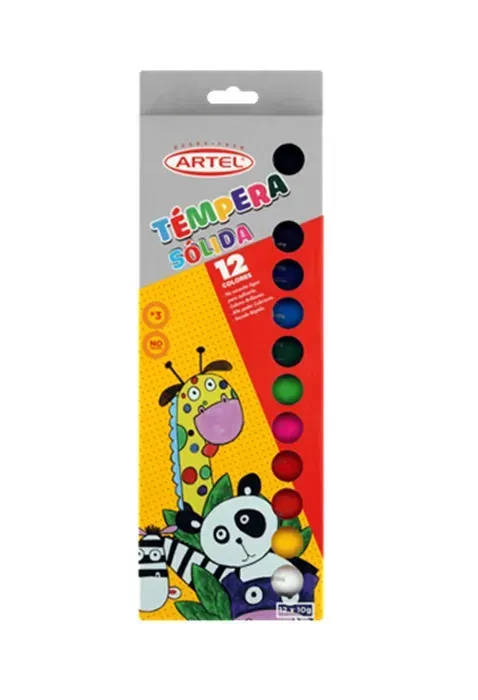 Tempera Solida 12 colores Artel1