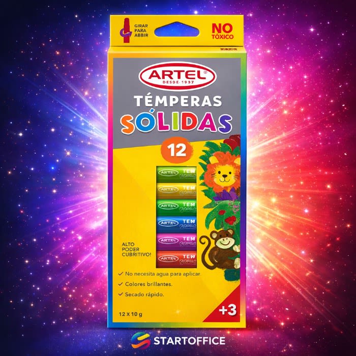 Tempera Solida 12 colores Artel1