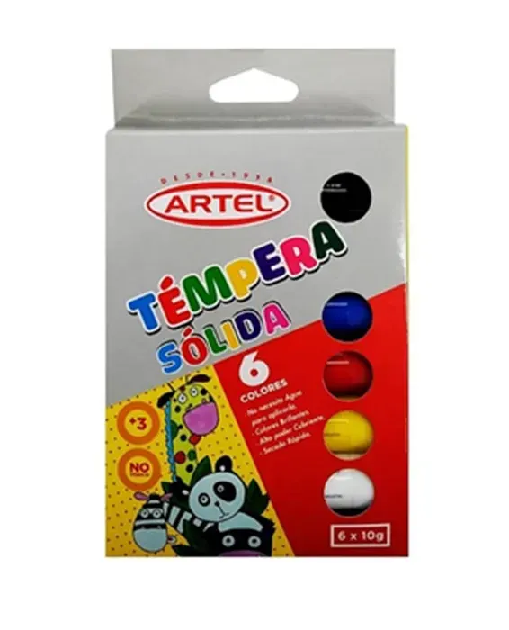 Tempera Solida 6 colores Artel1