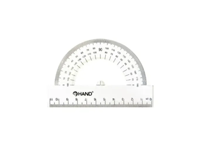 Regla Plastico Transportador 180° 11cm Hand1