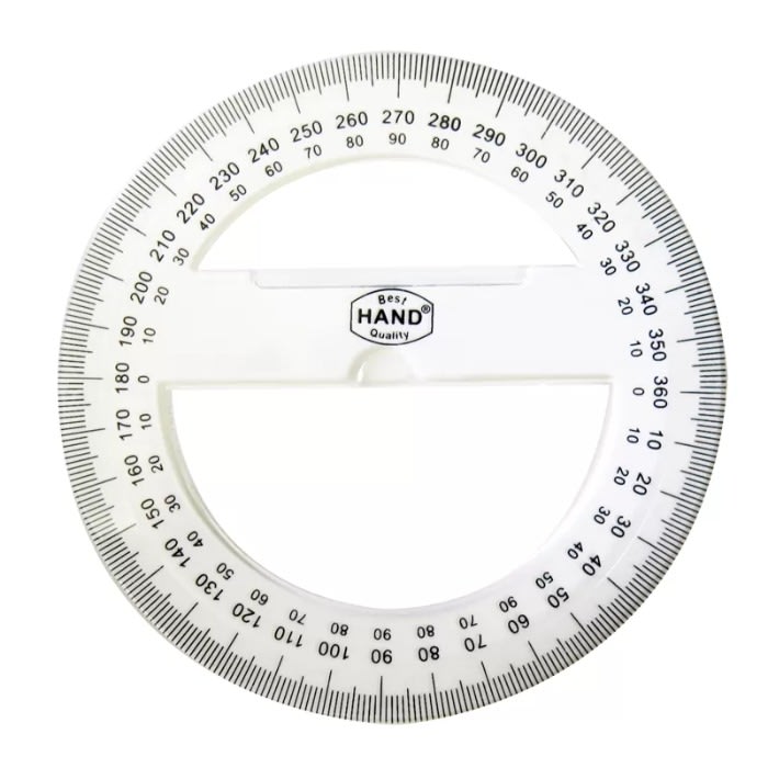 Transportador Plastico 10cm 360grados Hand1