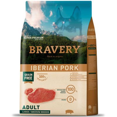 Bravery Iberian Pork Adult Large Medium 12kg Bravery Iberian Pork Adult Large Medium 12kg