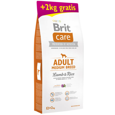 Brit Care Adult Medium Breed Lamb & Rice 12kg + 2kg Gratis Brit Care Adult Medium Breed Lamb & Rice 12kg + 2kg Gratis