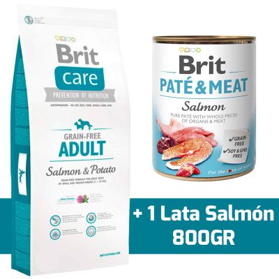Brit Care Adult Small / Medium Breed Salmón 12kg + Brit Care Paté & Meat Salmón 800gr Brit Care Adult Small / Medium Breed Salmón 12kg + Brit Care Paté & Meat Salmón 800gr