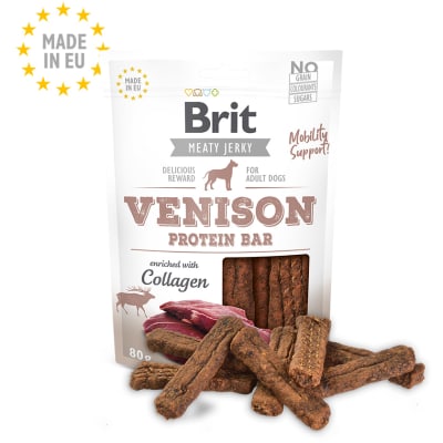 Brit Meaty Jerky Venision Protein Bar Snack Para Perros Sabor Venado 200gr Brit Meaty Jerky Venision Protein Bar Snack Para Perros Sabor Venado 200gr