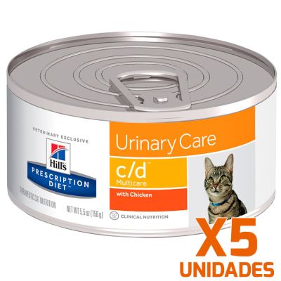 Hills c/d Felino Urinary Care Lata Pack 5 Unidades Hills c/d Felino Urinary Care Lata Pack 5 Unidades