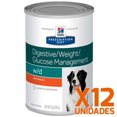 Hills w/d Canino Cuidado Digestivo, Diabetes, Manejo de Peso Lata 370gr Pack 12 unidades Hills w/d Canino Cuidado Digestivo, Diabetes, Manejo de Peso Lata 370gr Pack 12 unidades