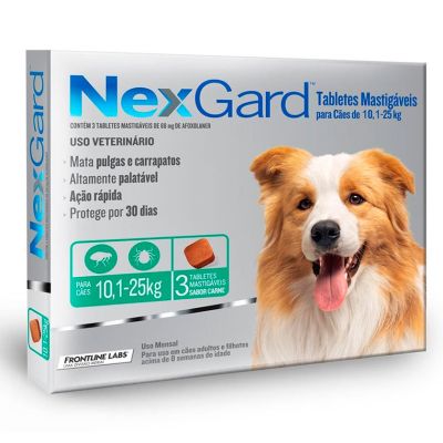 Nexgard 10 a 25kg 3 Comprimidos Masticables Nexgard 10 a 25kg 3 Comprimidos Masticables