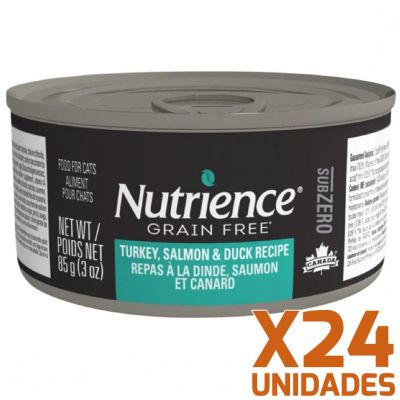 Nutrience Cat SubZero Lata Pavo Salmon y Pato 85gr X 24 UNIDADES Nutrience Cat SubZero Lata Pavo Salmon y Pato 85gr X 24 UNIDADES