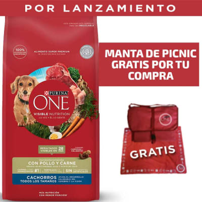 PURINA® ONE® Cachorro Pollo y Carne 12kg + Manta Picnic PURINA® ONE® Cachorro Pollo y Carne 12kg + Manta Picnic
