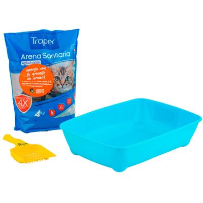Traper Arena Sanitaria Aglutinante 4kg + bandeja + pala Traper Arena Sanitaria Aglutinante 4kg + bandeja + pala