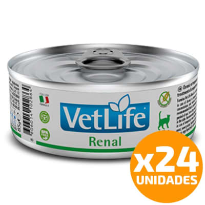 Vet Life Cat Renal Lata 85gr PACK 24 Unidades Vet Life Cat Renal Lata 85gr PACK 24 Unidades