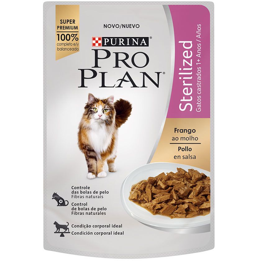 Purina Pro Plan Pouch Sterilized Cat Pollo en Salsa 85gr NovaPet.cl