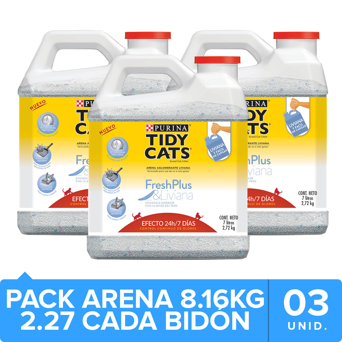 Arena sanitaria aglutinante tidy cats lightweight pack 8kg novapet