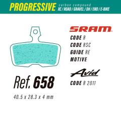 PASTILLAS LESS BRAKES PROGRESSIVE CARBON 658 PARA SRAM CODE, GUIDE RE