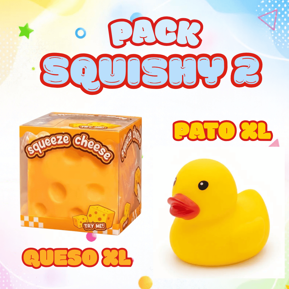 PACK SQUISHY 2 ( PATO XL + QUESO XL)1