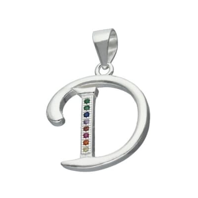 Colgante Letra D con Circones Multicolor