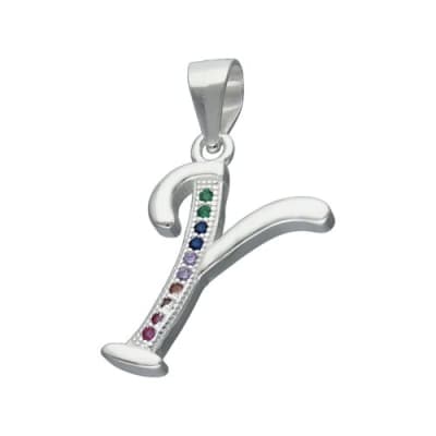 Colgante Letra Y con Circones Multicolor