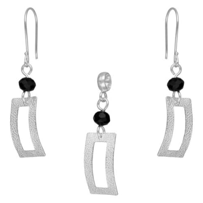 Conjunto Rectángulo Martillado Cristal Negro