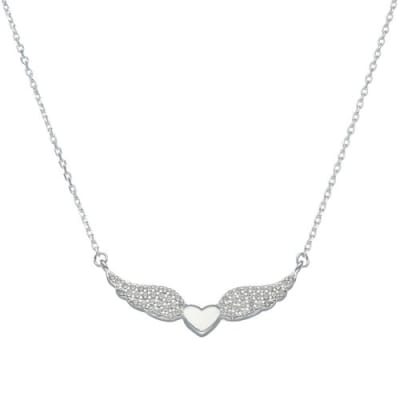 COLLAR CORAZON CON ALAS CIRCONES