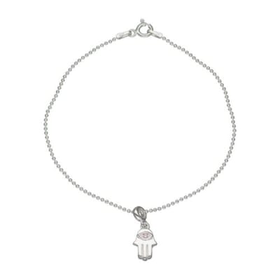 Pulsera Esferas Mano de Fátima Circón Rosa Francia
