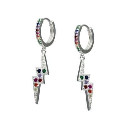 Argolla Huggie Rayo Circones Multicolor 14 mm