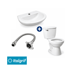 Pack medio baño + lavatorio Punta sal + tubo de abasto Italgrif 0