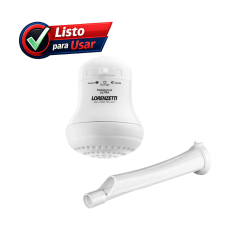 Pack Ducha eléctrica Lorenzetti 3 tiempos + Brazo p/ducha pvc