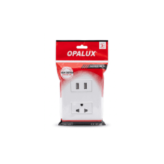 TOMACORRIENTE C/LINEA TIERRA + 2 USB (KF2296) OPALUX 0