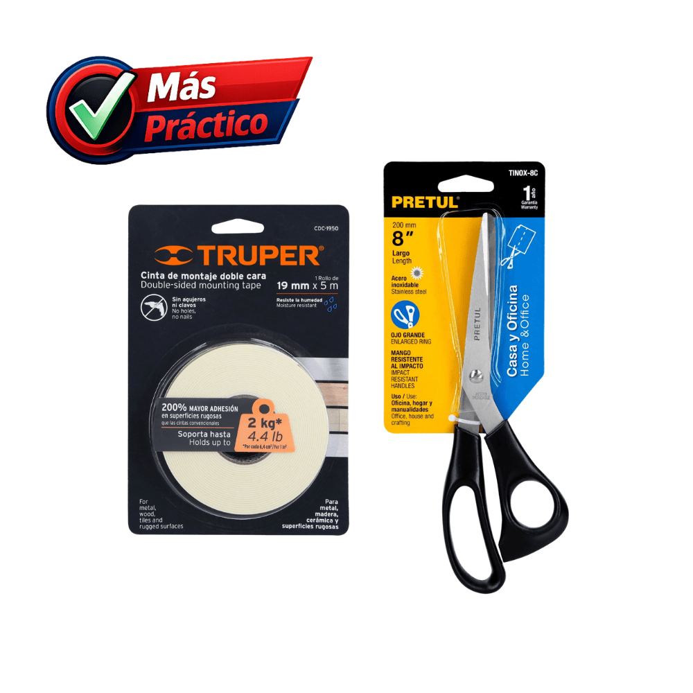 PACK DOBLE CONTACTO 5MTS TRUPER + TTIJERA 8'' (23185) OFICINA PRETUL1