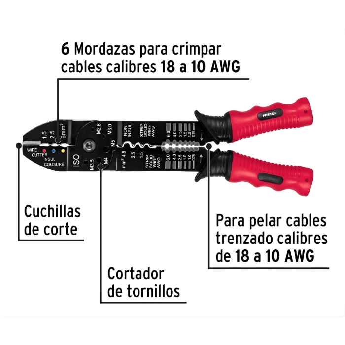 ALICATE PELA CABLE 9'' (22710) PRETUL2