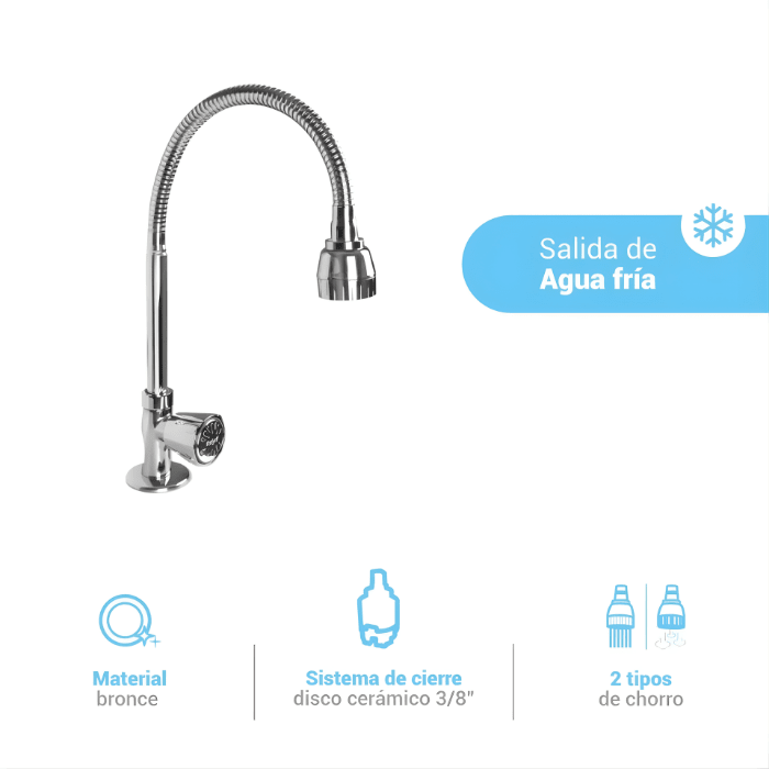 CAÑO CUELLO CISNE FLEXIBLE MUEBLE BARU GR06J000 ITALGRIF2