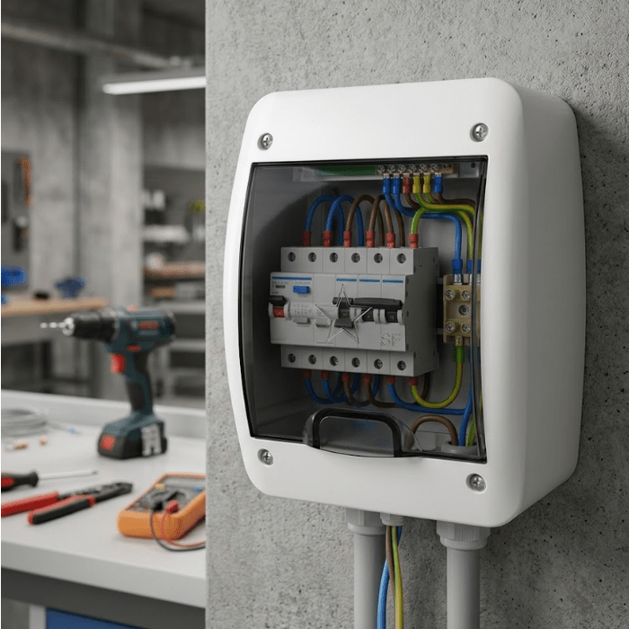 CAJA PLASTICA VISIBLE 4 POLOS (A-127)4