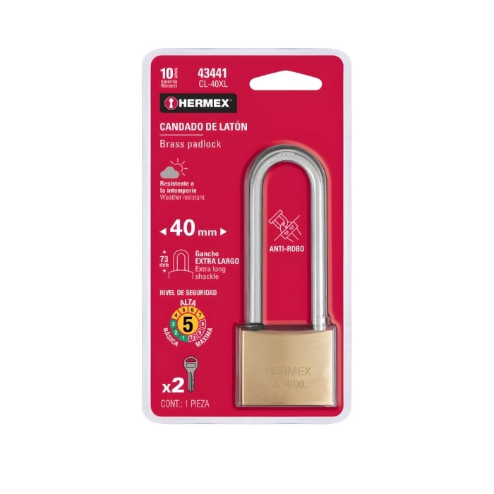 CANDADO 40MM ARCO LARGO HERMEX (43441)2