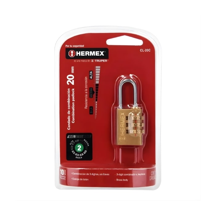 CANDADO CON CLAVE 20MM (43346) HERMEX2