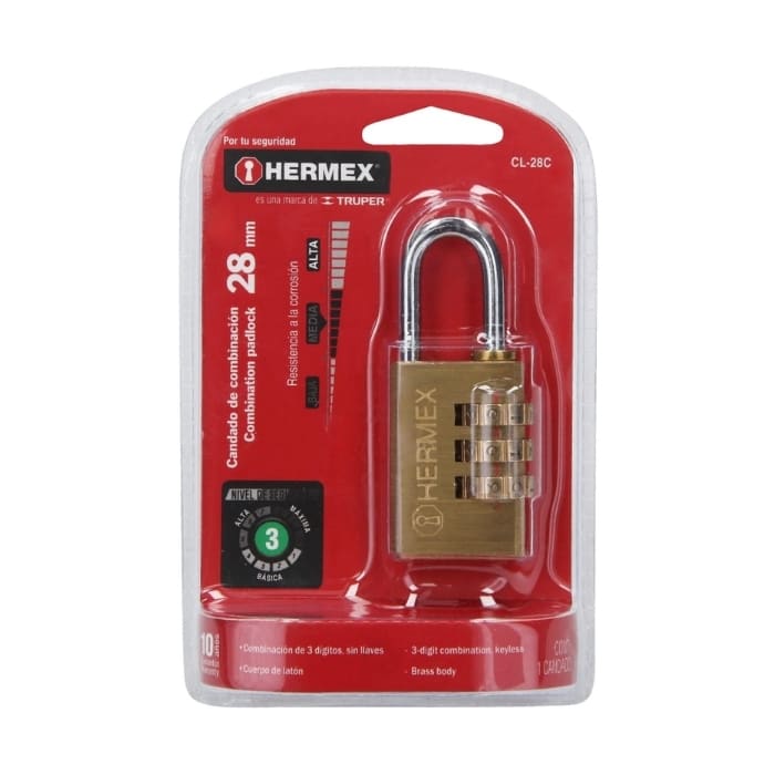 CANDADO CON CLAVE 28MM (43347) HERMEX2