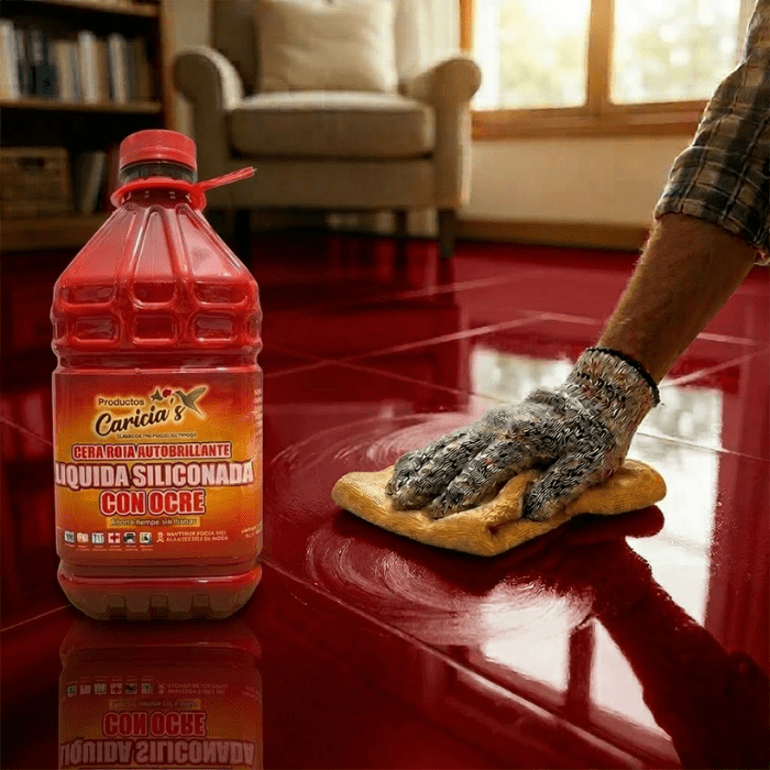 CERA ROJA AUTOBRILLANTE SILICONADA CON OCRE GALON2