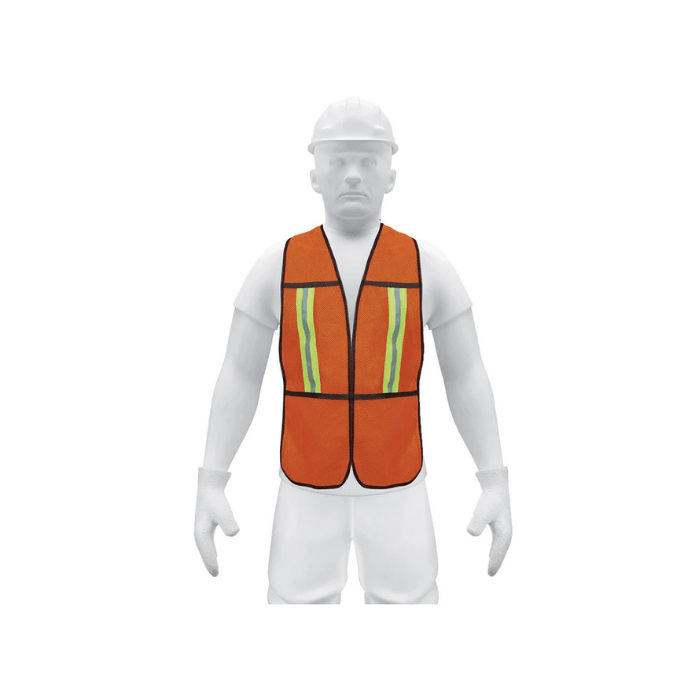 CHALECO DE SEGURIDAD NARANJA CON CINTAS REFLECTIVAS (21025) PRETUL2