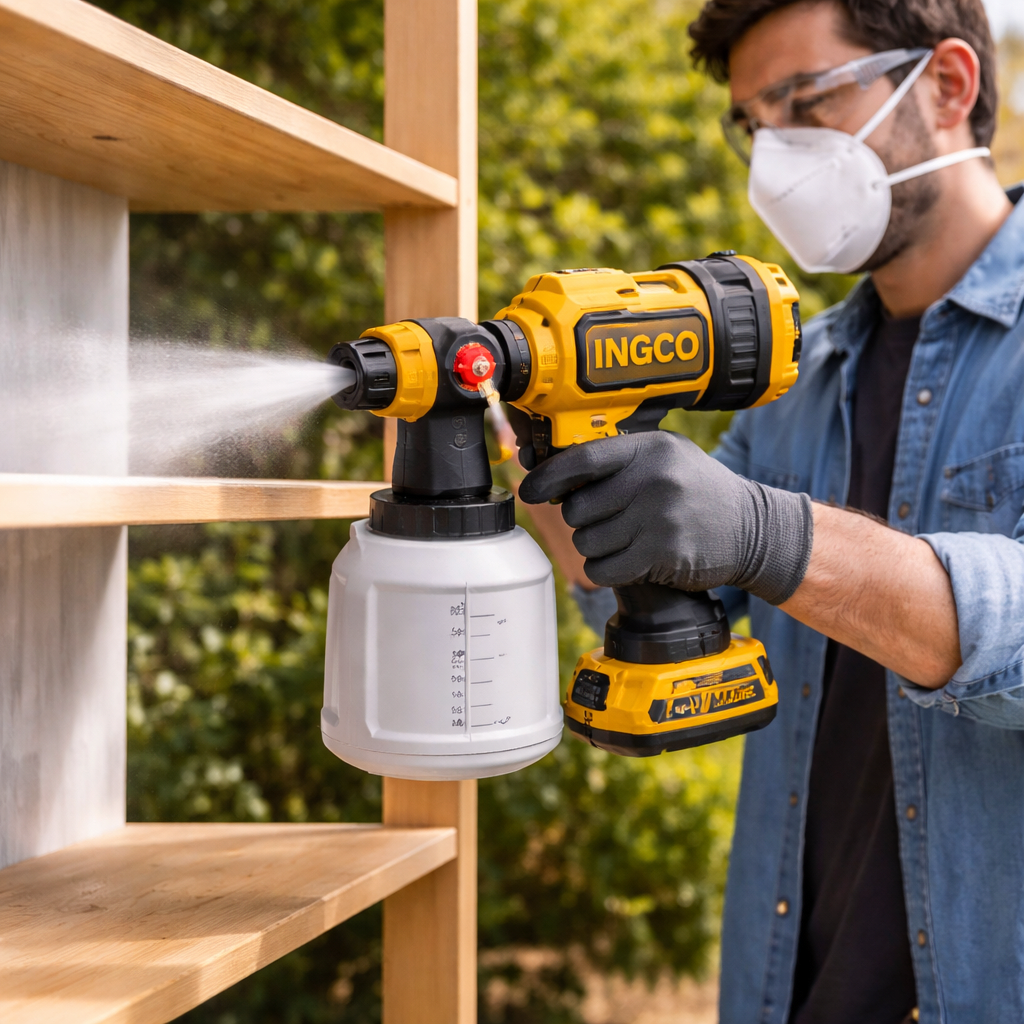 PISTOLA PARA PINTAR DE 800 ML 20v + BATERÍA + CARGADOR INGCO6