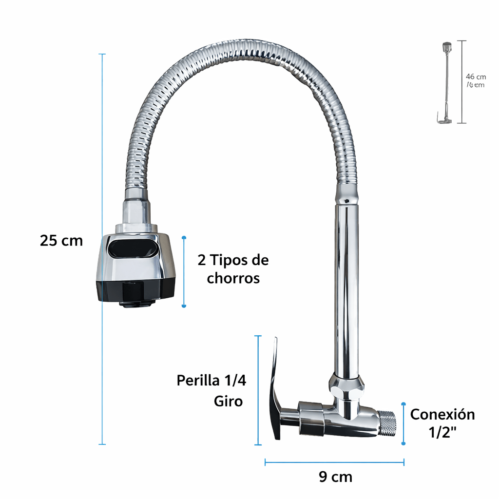 CAÑO CUELLO CISNE FLEXIBLE PARED C&A2