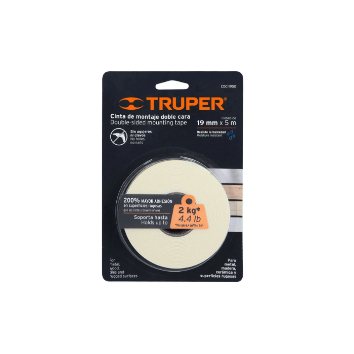CINTA DOBLE CONTACTO 19MM X 5MTS (11725) TRUPER1