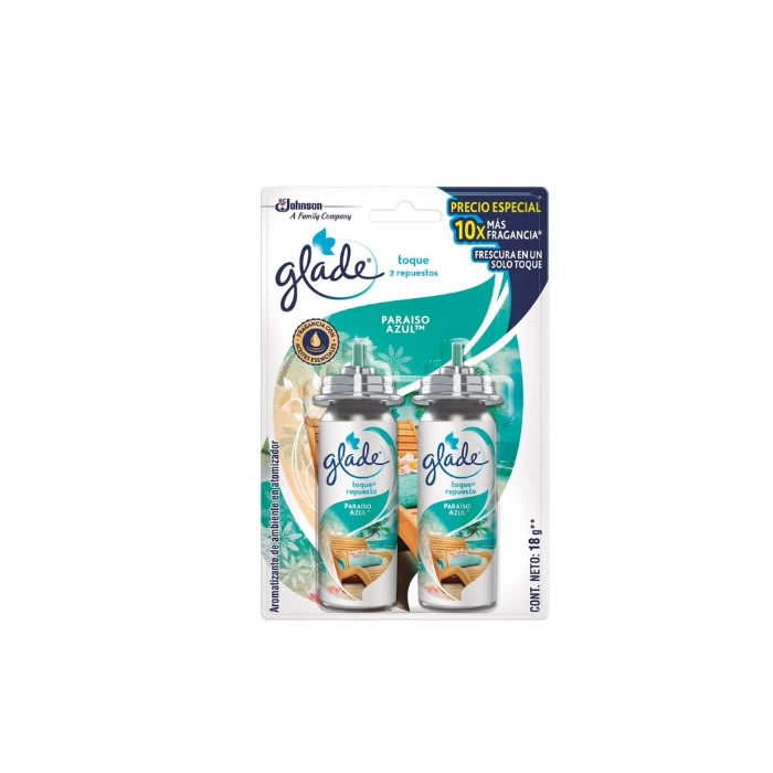 GLADE TOQUE REPUESTO PARAÍSO AZUL PACK X 2 UNDS1