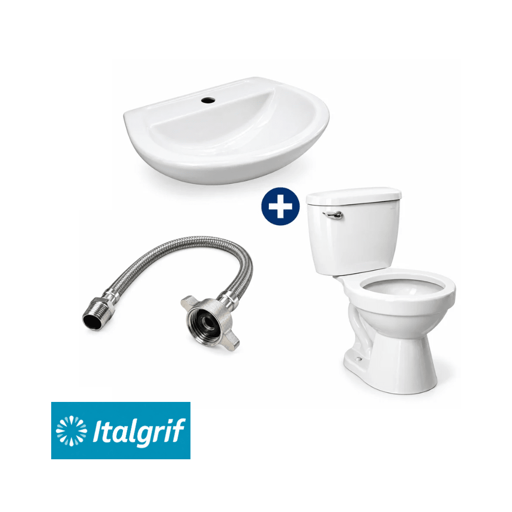 Pack medio baño + lavatorio Punta sal + tubo de abasto Italgrif1