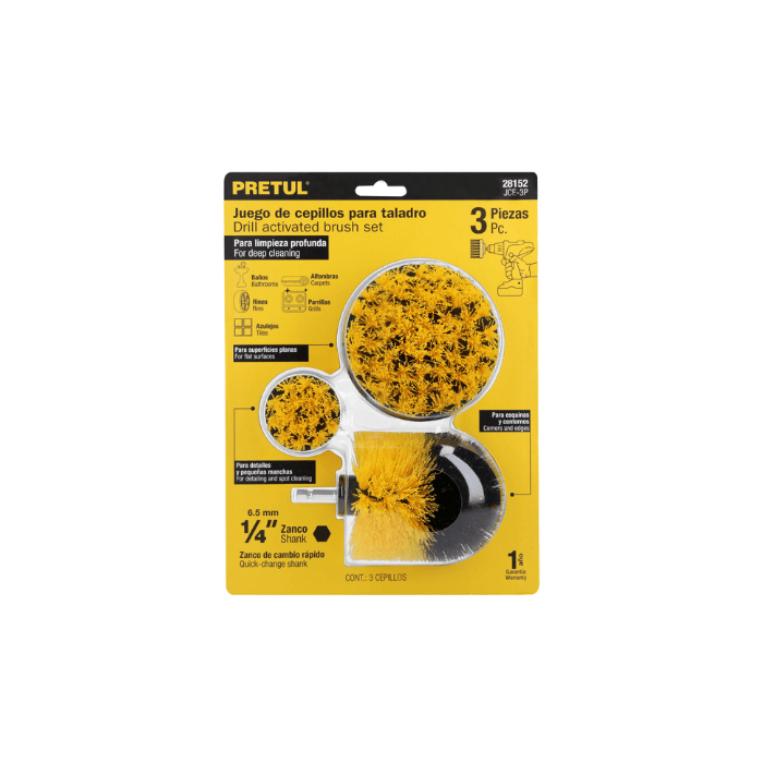 JUEGO 3 CEPILLOS MULTIUSO PARA TALADRO (28152) PRETUL1
